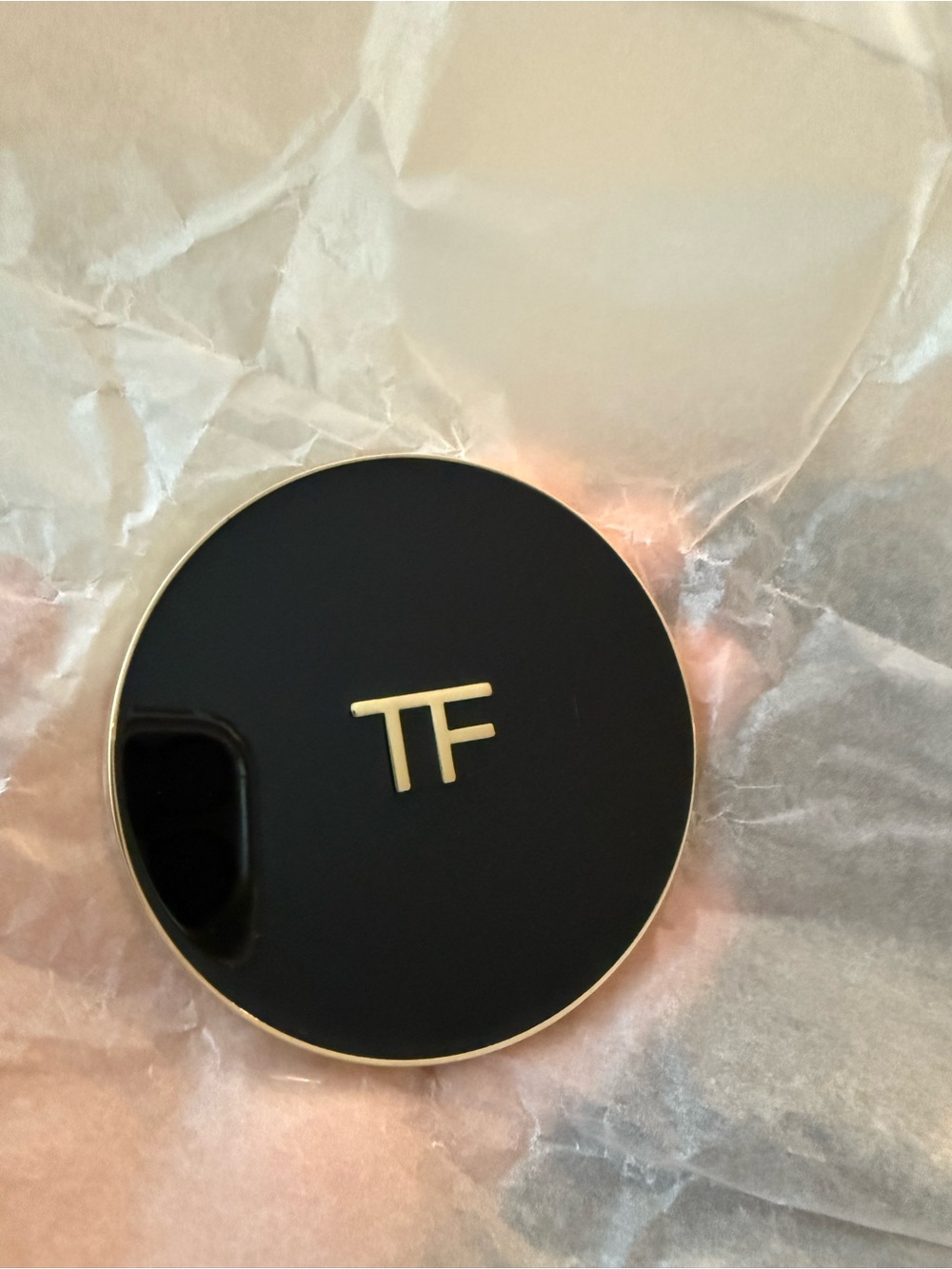 Tom Ford Black and Gold Round Compact Mirror